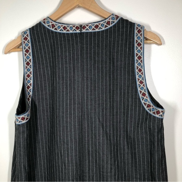 FOXIEDOX Yumiko Embroidered Shift Dress in Gray Multi Size 8 - Picture 8 of 9